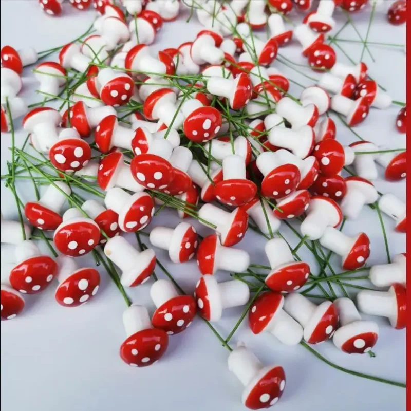 Set of 50 Miniature Colorful Mushroom Garden Ornaments - DIY Craft Resin Decorations for Potted Plants and Moss Arrangements