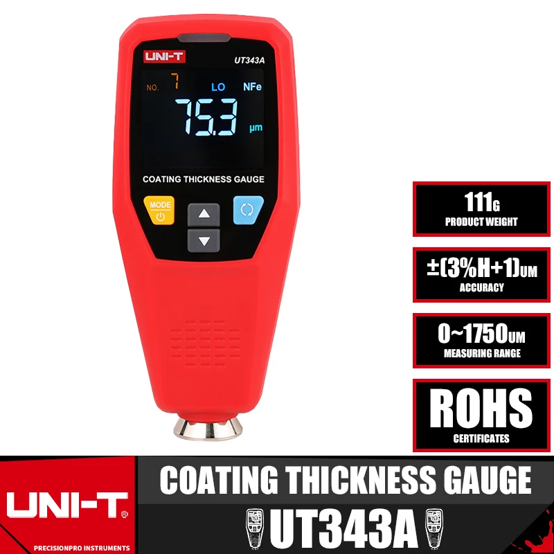 UNIT UT343A Digital Coating Thickness Gauge Car Film Paint Tester