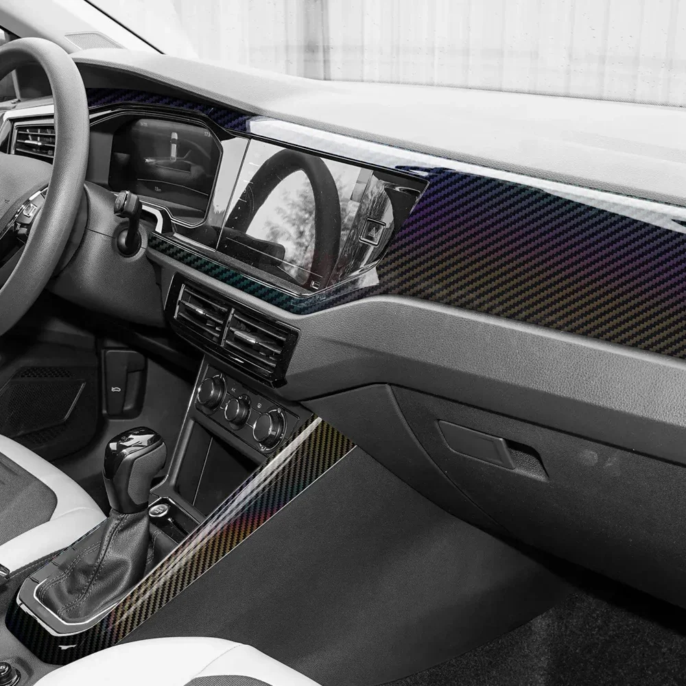Laser Regenbogen Carbon Faser Aufkleber Glanz Auto Vinyl Wrap Film Air Release Blase Kostenloser Wasserdichter Aufkleber Tuning Auto Zubehör – Detail 11