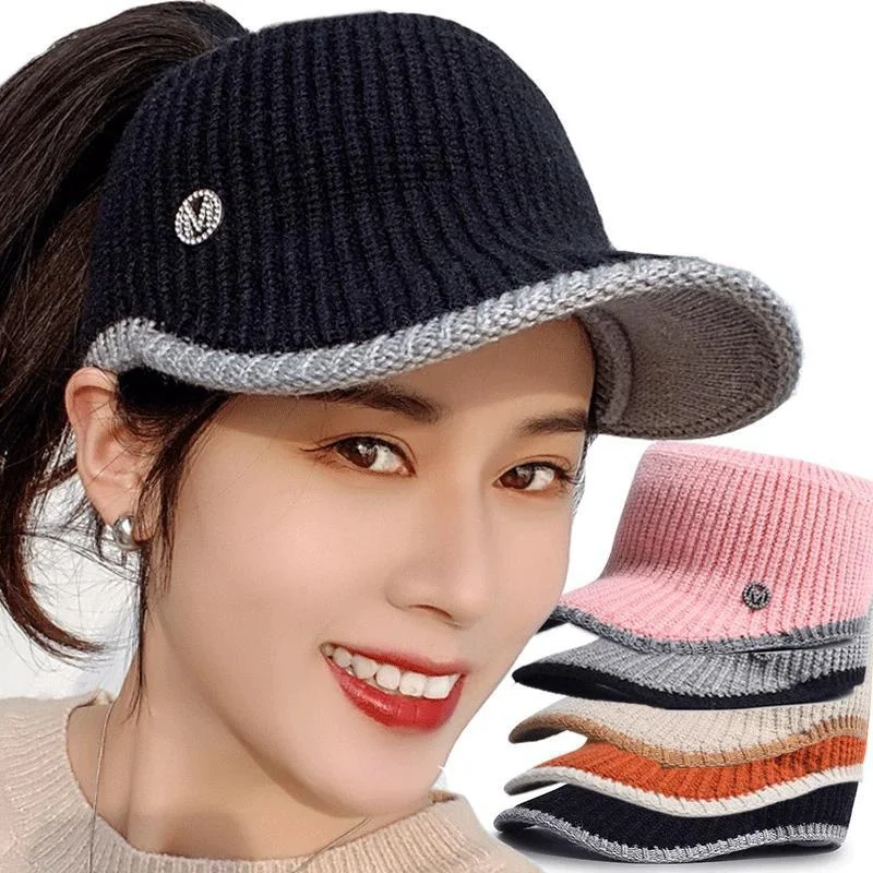 

2022 Sport Empty Top Caps Hats for Women Autumn Winter Warm Female Knitted Warm Baseball Cap Fashion Running Visor Golf Sun Hat
