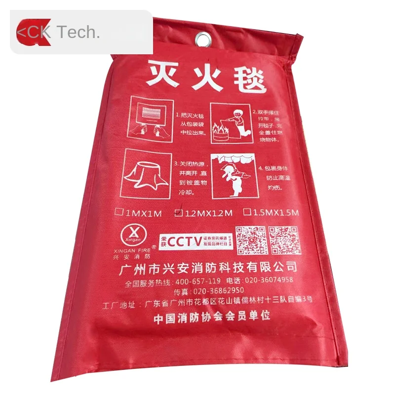 Emergency Blanket Fire Fighting Certified Fiberglass Fire Blanket 1.5m X 1.5m Escape Supplies Fiberglass Cloth Roll