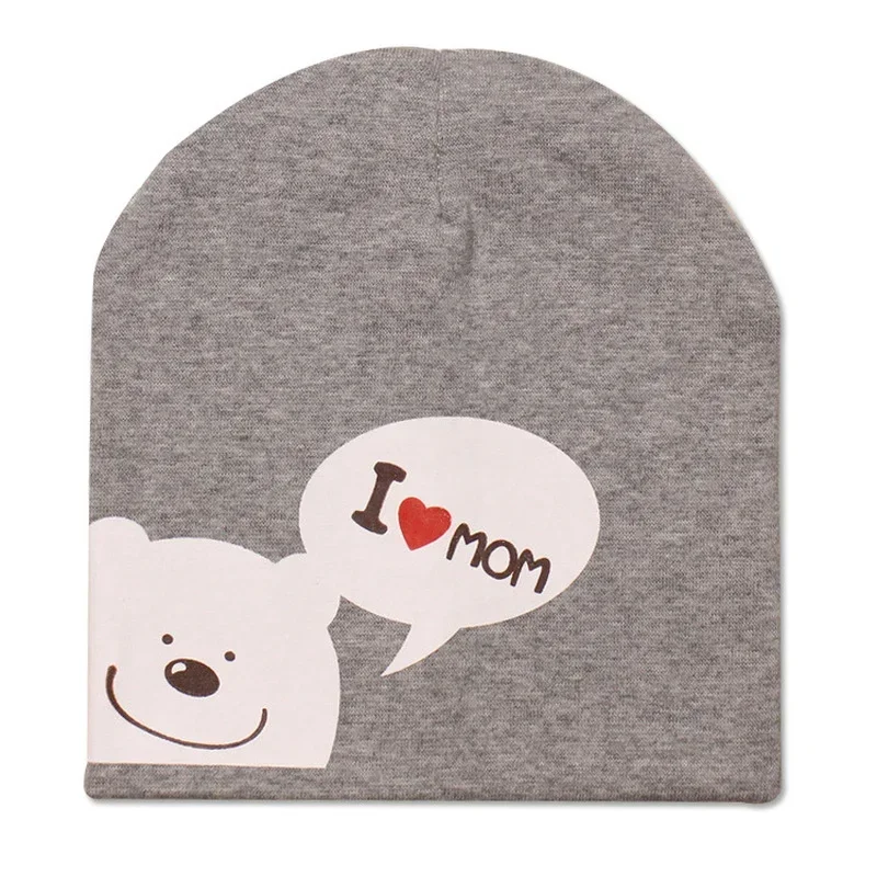 

Детская Хлопковая Теплая Шапка-бини с надписью «I Love Mom»