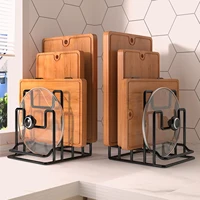 Chopping Board Organizer Kitchen Countertop Drain Storage Shelf Pot Pan Lid Holder Rack for Cabins Apartments Bakeware Home Rvs 2