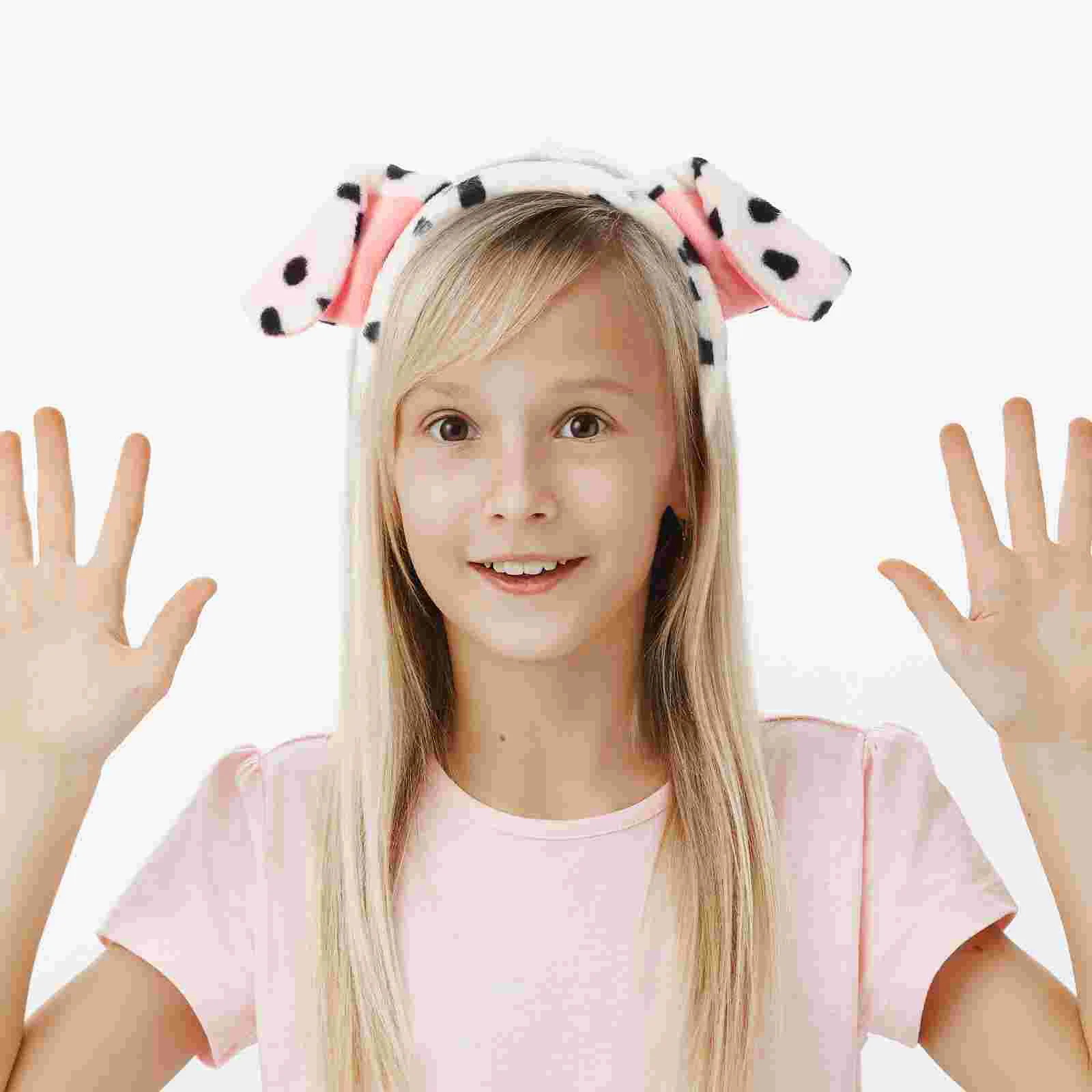 Puppy Ears Headband Cartoon Dog Hair Hoop Dalmatian Birthday Party Supplies Adult Bath Photos Props Women Kids Men Accessories
