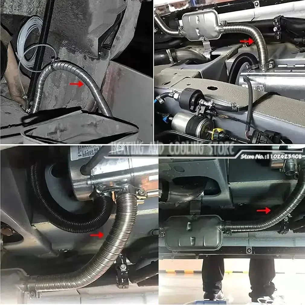 Diesel Heater Exhaust Pipe 15cm/20cm Exhaust Pipe Tube Car Accessories Elbow Connector With 2 Clamps For Eberspacher Webasto