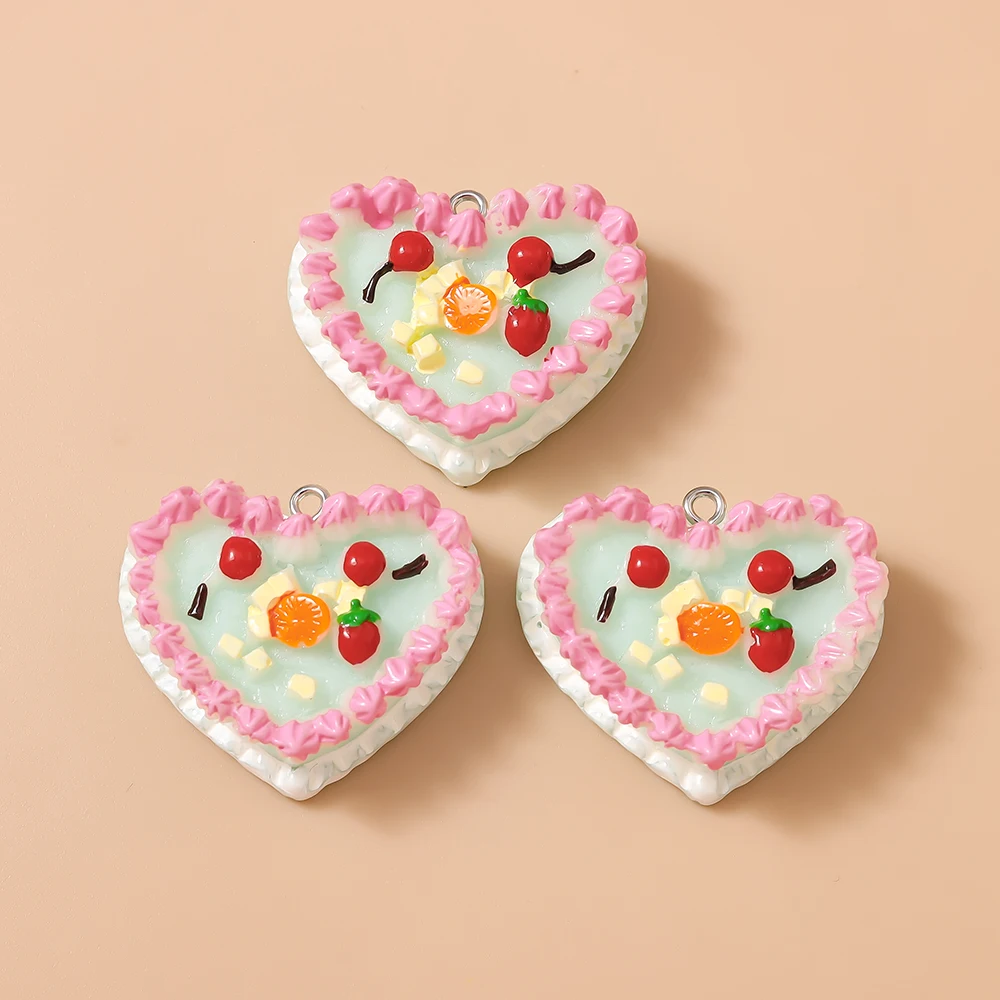 Leslie 5 Stück 3D-Cartoon-Geburtstagskuchen-Cup-Kuchen-Charms für baumelnde Ohrringe, Armbänder, Halsketten, handgefertigte Schmuckherstellung, DIY-Anhänger – Detail 5