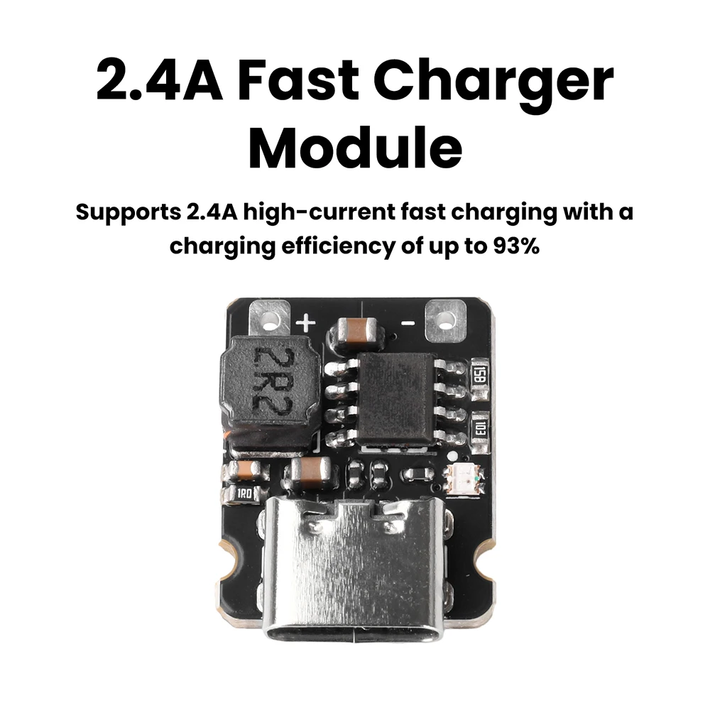 미니 1S 3.2V 3.6V 리튬인산철 배터리 충전 보드 2.4A 고속 충전 모듈 트리클 정전류 충전
