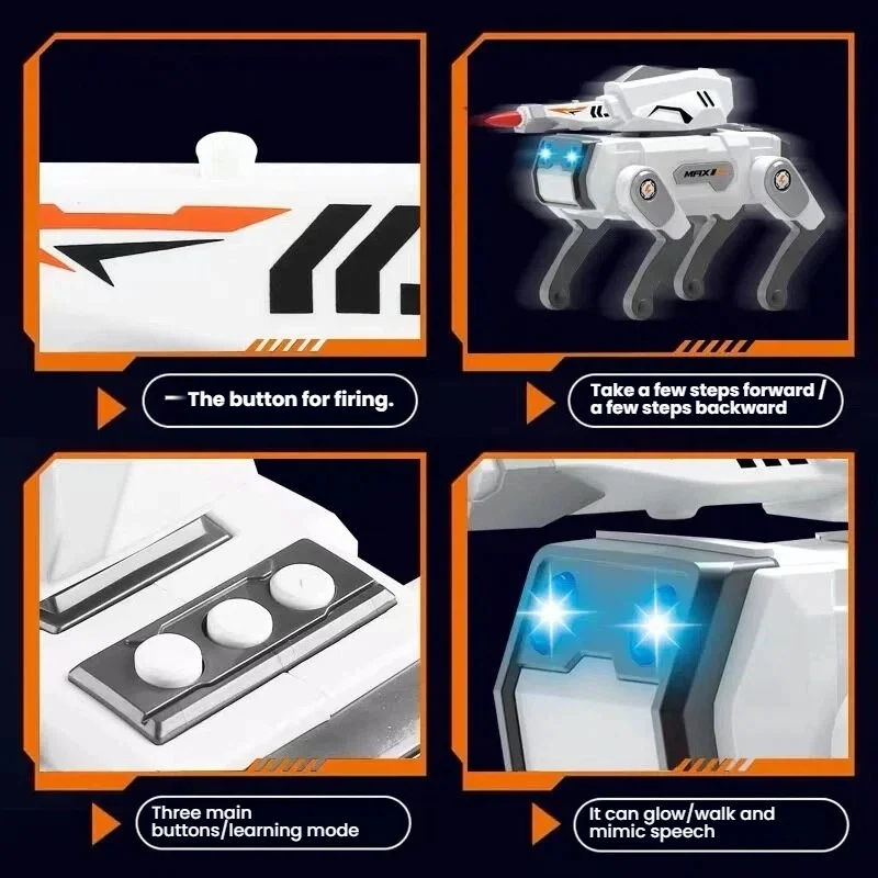 새로운 지능형 기계견 음성 상호작용 프로그래밍 생체공학 기계견 어린이 대화 발광 음악 장난감