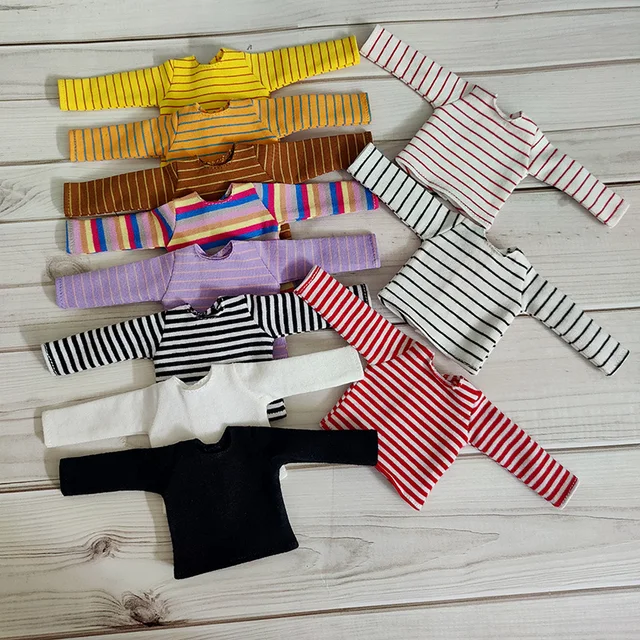 Vêtements de poupée faits à la main, nouveau t-shirt ou pantalon à manches longues Blyth pour vêtements de poupée 1/6 ((convient à ob24,licca, poupée Blyth) 1