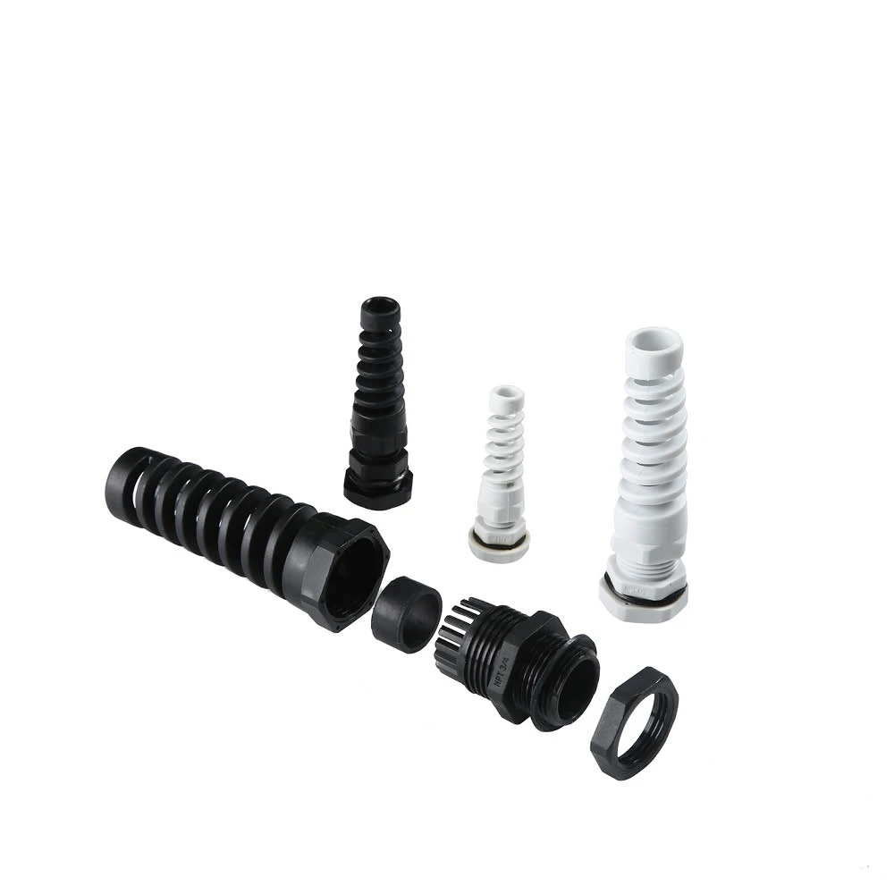 IP68 Waterproof M12-M16 PG7-PG21 Cable Seal Sleeve Connector Plastic Screw Stress Protector 3-6.5mm Anti-bending