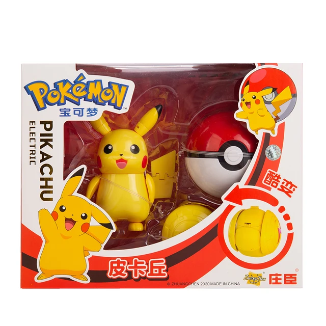 Genuine Pokemon Box Set Pocket Monster Pokeball Deformation Toys Pikachu Venusaur Charizard Gyarados Mewtwo Anime Figure Model Pikachu With Box