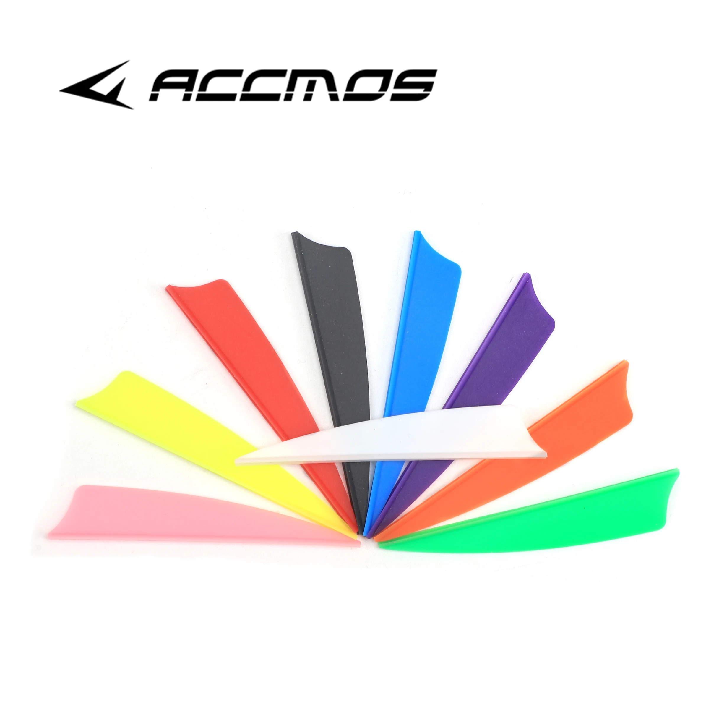 

100PC ACCMOS 3Inch TPU Arrow Feathers 9 Color Fletching Rubber Vane Archery DIY Hunting Shooting Accessories Shield Shape