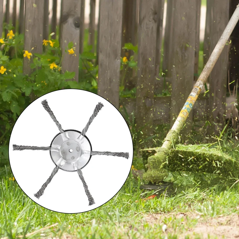 Steel Wire Wheel Head Grass Trimmer Head Universal Weeding Brush Brushcutter Removal Moss Rust 1PC