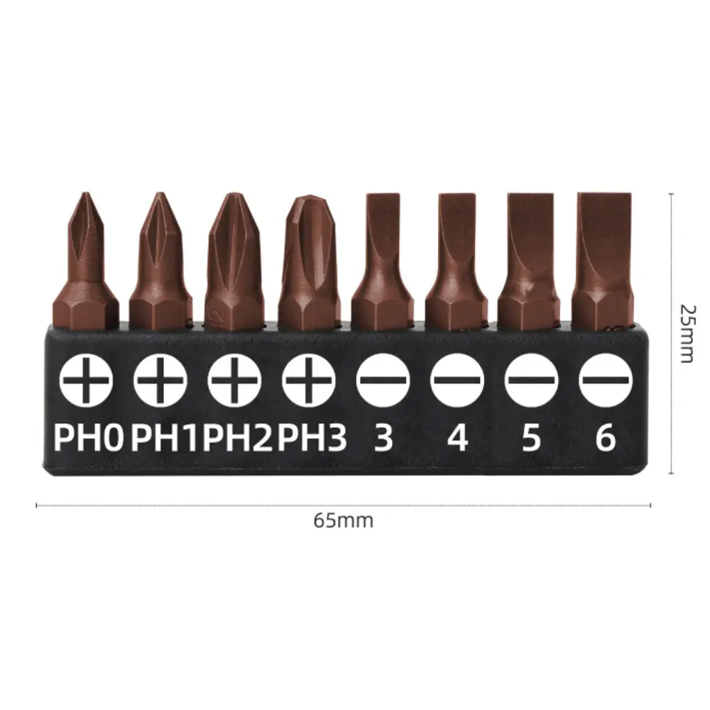 Binoax 8 Stuks 1/4 Schroevendraaier Bit Set S2 25Mm Kruis Zeshoekige Torx Met Bit Houder Hex Shand