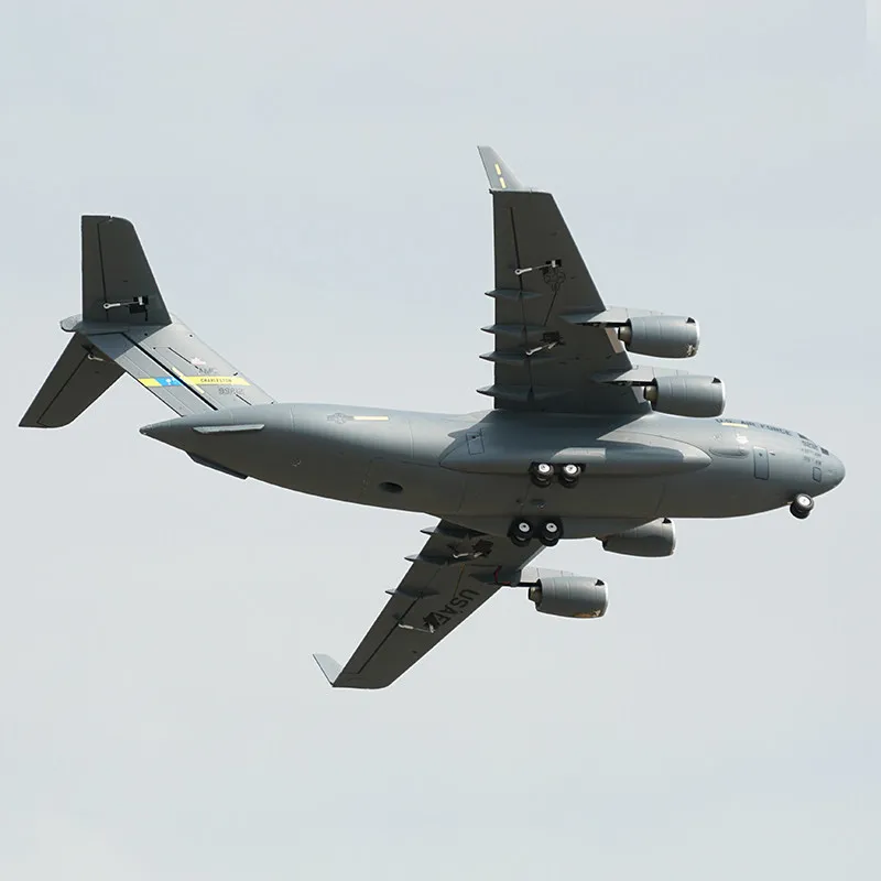XFly C-17 수송기 40mm 4 엔진 전기 고정익 RC 항공기 모델 (성인 항공 애호가 및 취미가 있는 사람들을 위한)