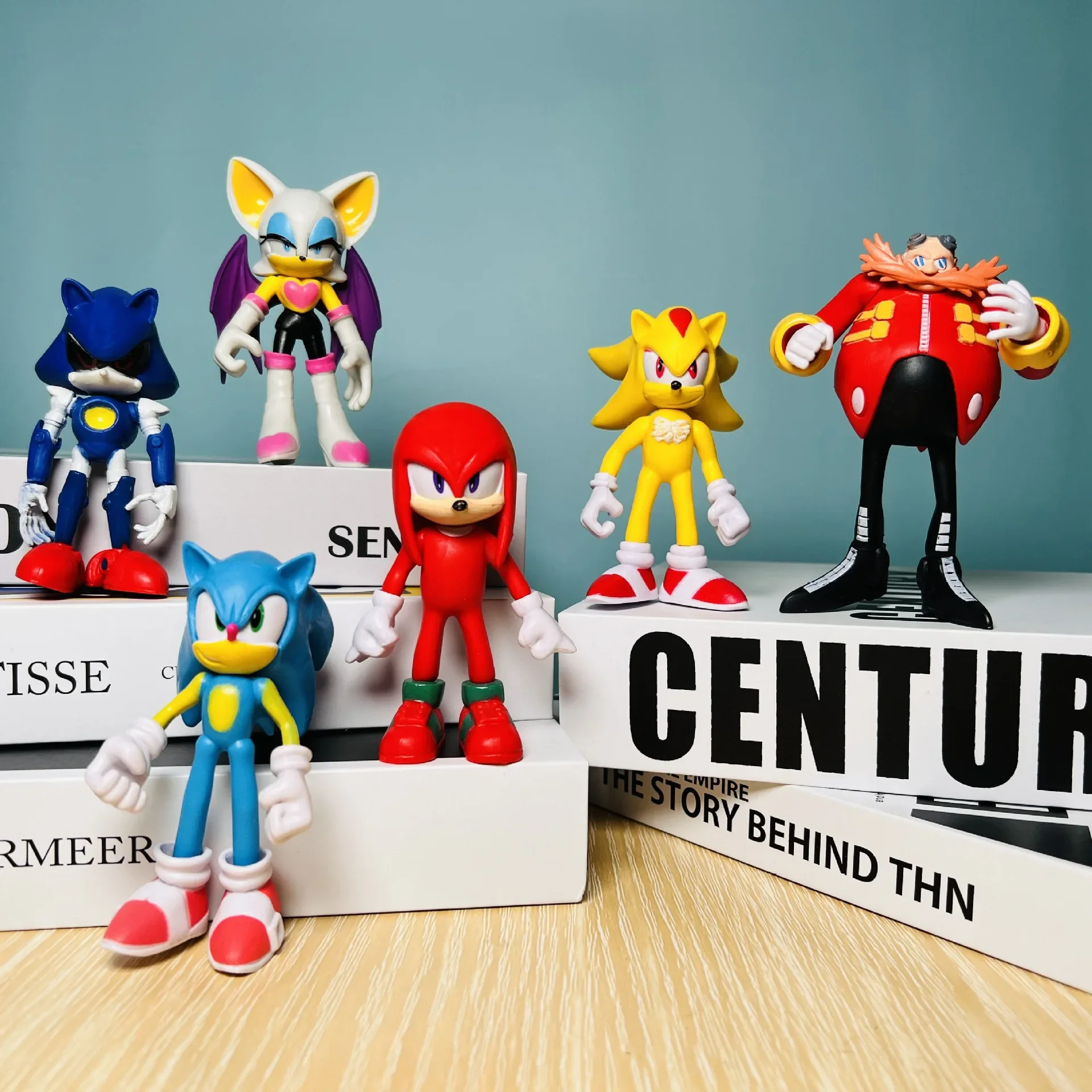 

6pcs Set 11cm Cute Sonic PVC Character Toy Hedgehog Shadow Tail Figure Model Dolls Children Animal Toy Birthday Gift