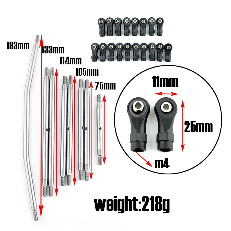 Stainless Steel Pull Link Rod 1 10 Rc Axial Link Axial 1 10 Crawler