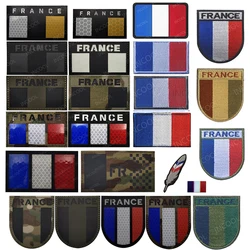 France French IR Infrared Reflective Flag Patches Tactical Military Emblem Embroidery Badges Appliqued Decorative Stickers Strip