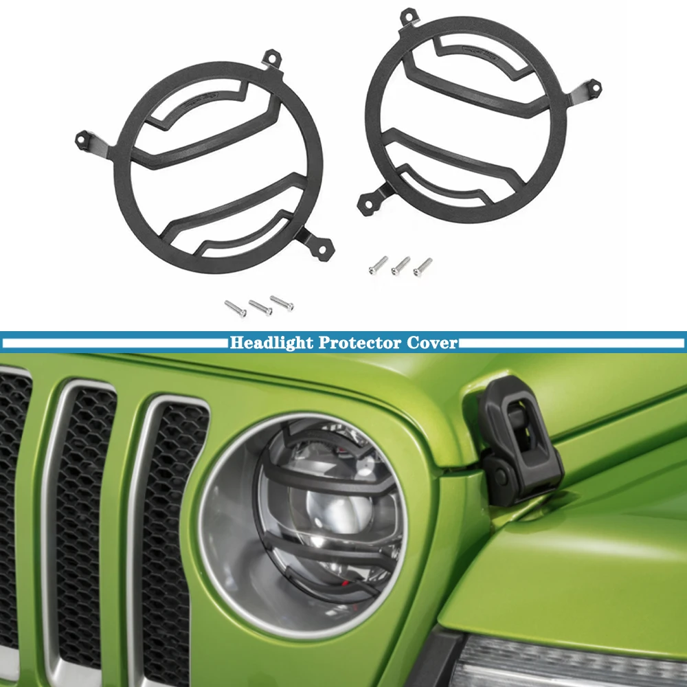 

Headlight Protector Decoration Cover for Jeep Wrangler JL 2018 2019 Gladiator JT 2020 2021 2022 2023 Exterior Accessories Black