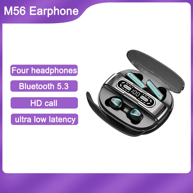 

TWS-стереонаушники M56 с поддержкой Bluetooth 5,3 и микрофоном