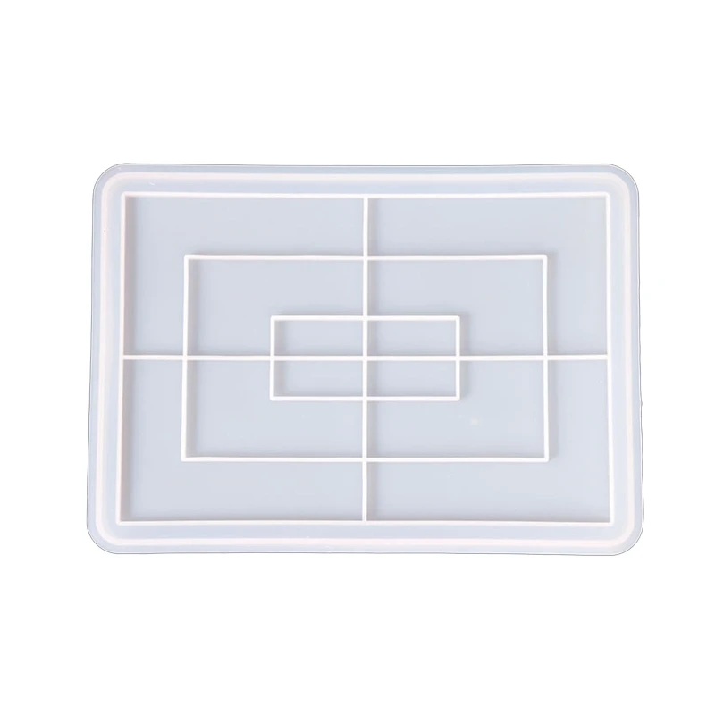 

N58F Rectangle Tray UV Crystal Epoxy Mold Serving Plate Resin Silicone Mould DIY Crafts Home Decorations Casting Tools