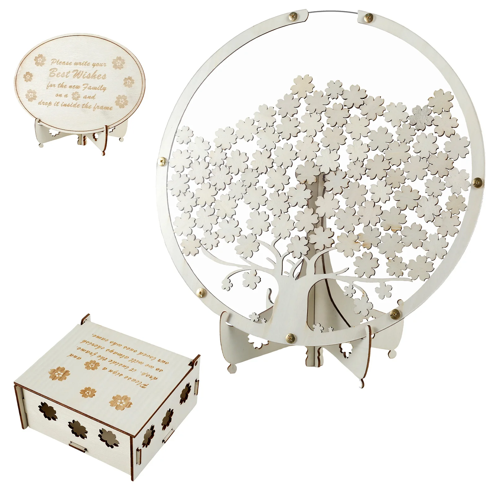 Wedding Guest Book Set Storage Box Wooden Guest Book Drop Box Personalized Wedding Decor Alternative