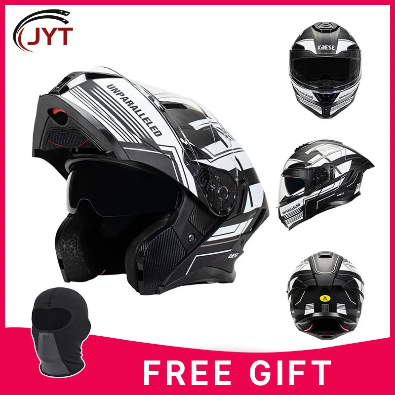 Caschi Moto Full Face Dot Dual Lens Flip Up Caschi Moto Motocross Racing Casco Modulare Cascos Para Moto