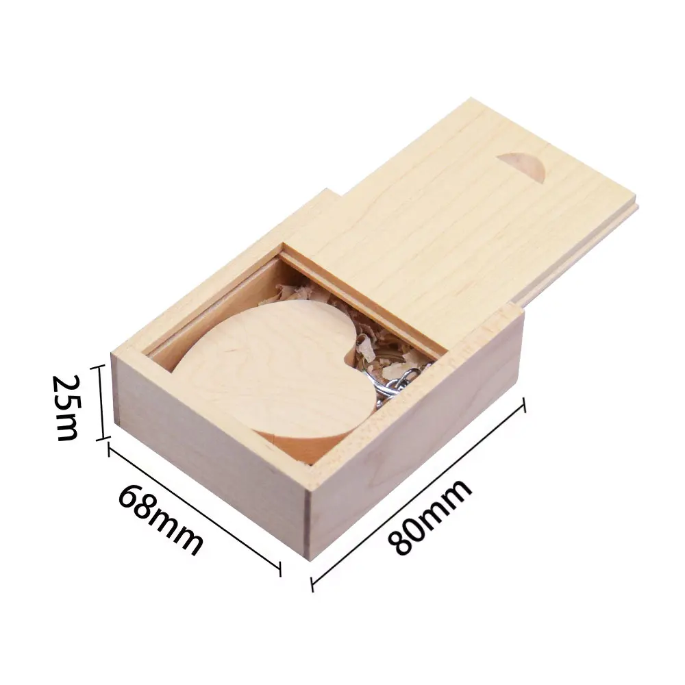10개/세트 나무 하트 모양 USB 2.0 플래시 드라이브 128GB 무료 맞춤 로고 키체인 펜 드라이브 64GB 32GB 비즈니스 선물 USB 스틱 16GB