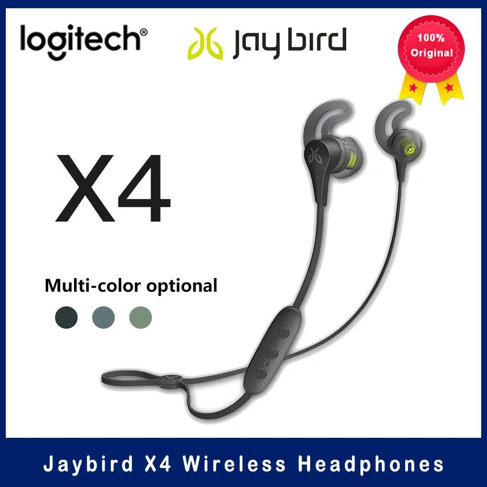 Bluetooth-гарнитура Logitech Jaybird X4 Спортивная водонепроницаемая и потостойкая IPX7 8 часов
