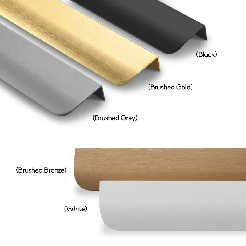 Cabinet Handles Hidden Kitchen Cupboard Pulls Drawer Knobs Aluminum Alloy for Furniture Long Furniture Hardware