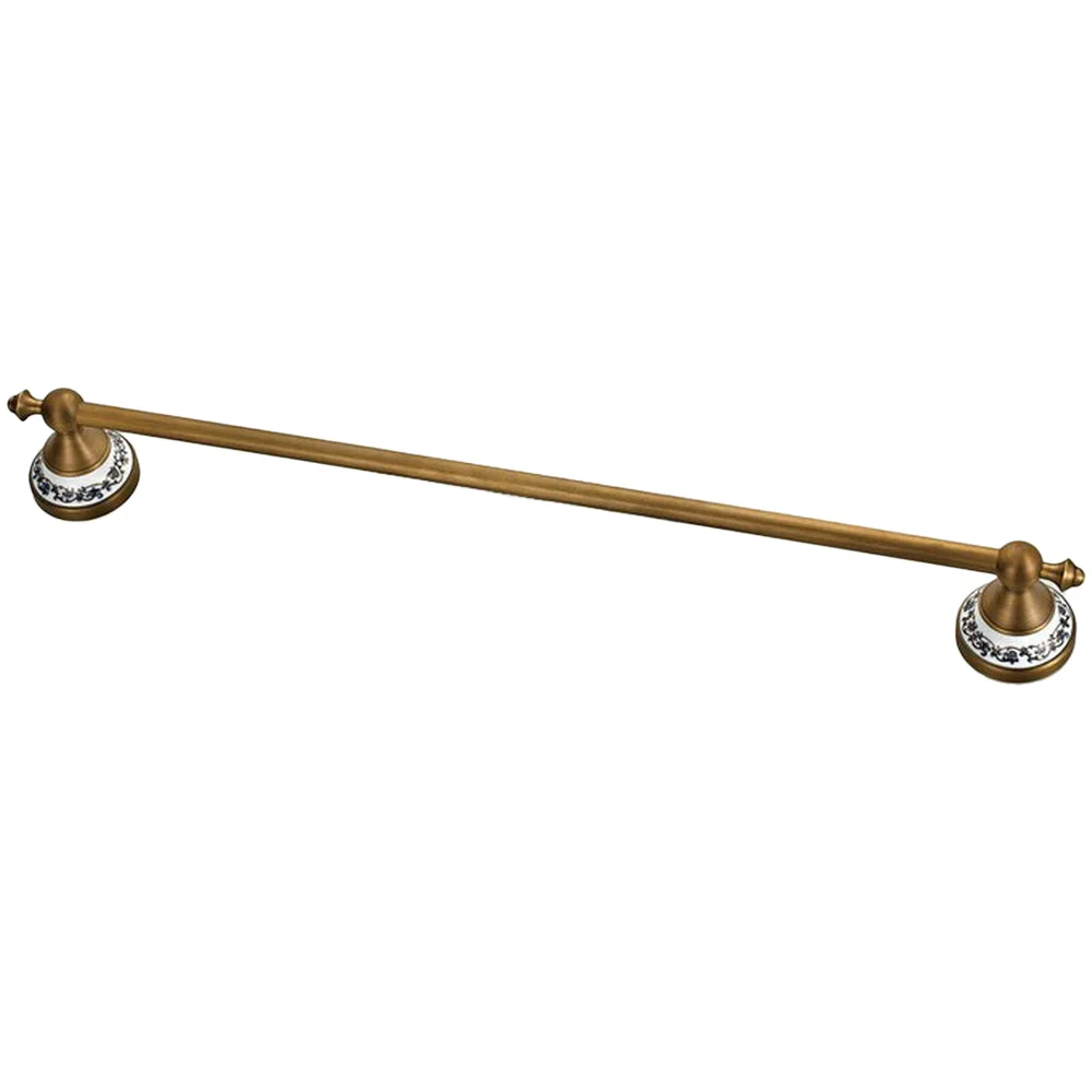 Towel Bars Antique Brass Bathroom Shelf Towel Holder Hanger Single Rail Wall Bathroom Accessories Rack zba402