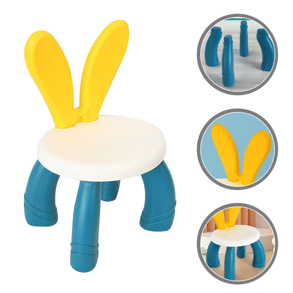 Portable Kids Chairs Rabbit Ears Stool Children Stools Anti Footstool Cartoon Plastic Home Kindergarten Dresser