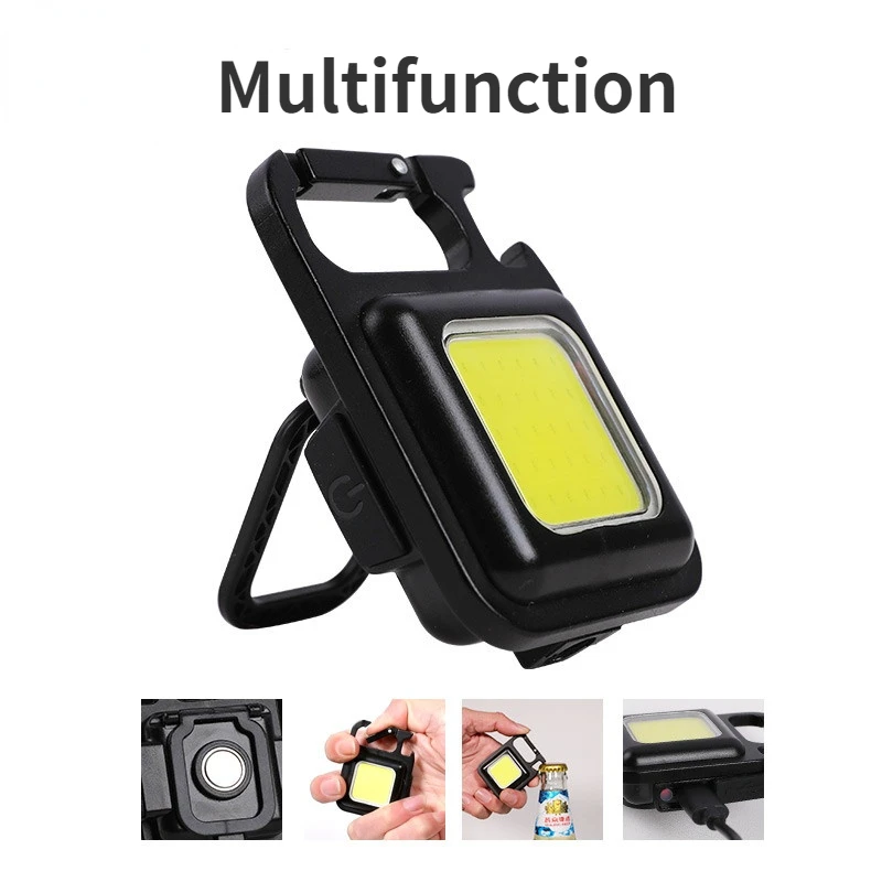 Portable flashlight,portable work lights,keychain work light,portable work light,portable torch,camping light,camping lamp,portable lanterns,camping lantern Mini LED Flashlight Portable Work Light Pocket Keychains Flashlight USB Rechargeable For Outdoor Camping Small Lights Corkscrew