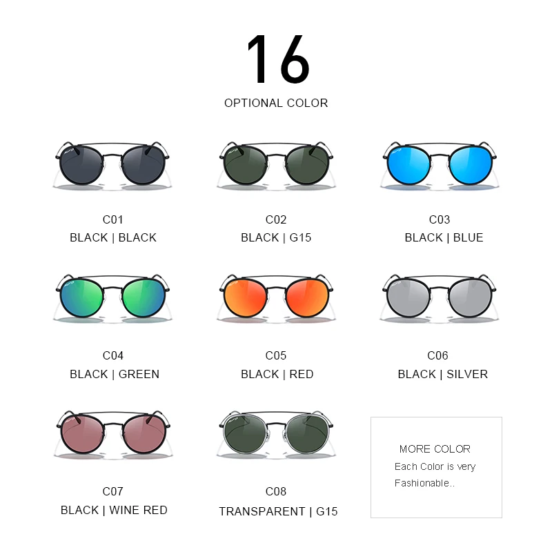 MERRYS DESIGN Klassische Retro Doppel Brücke Runde Polarisierte Sonnenbrille Für Männer Frauen Marke Fahren Sonnenbrille UV400 S8647_voghion.com