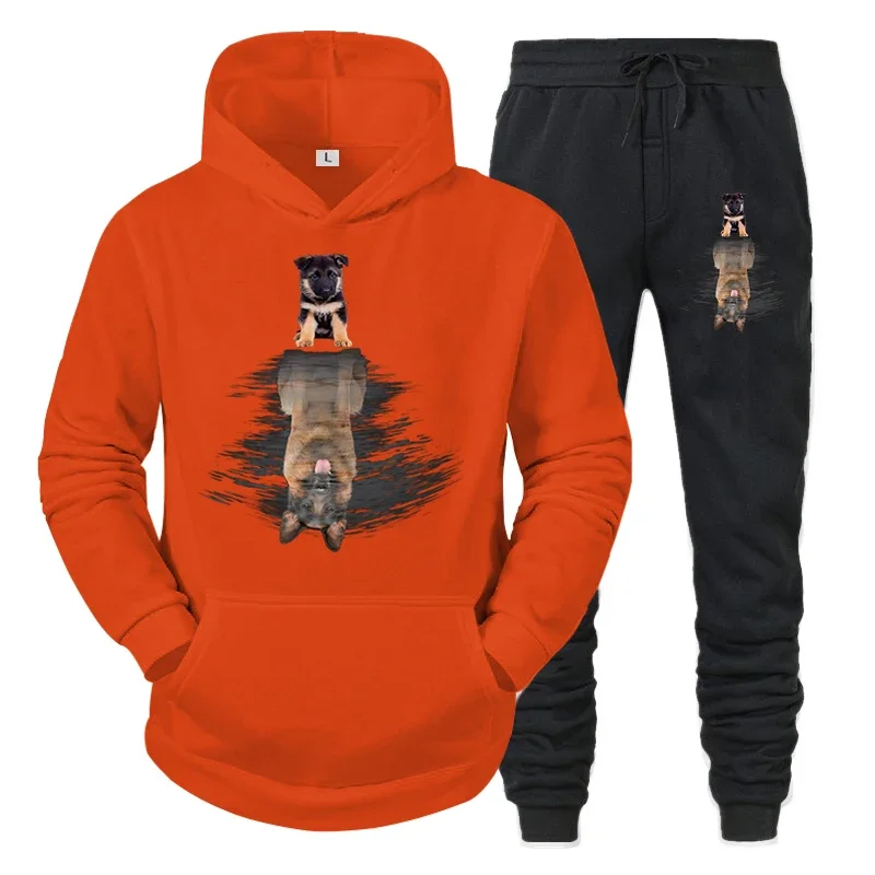thumbnail image 1 of Chándal para hombre con estampado divertido de perro, ropa deportiva para correr, sudadera con capucha y pantalón de moda, conjunto de 2 piezas para amantes de los perros y animales, conjunto deportiv, 1 of 5