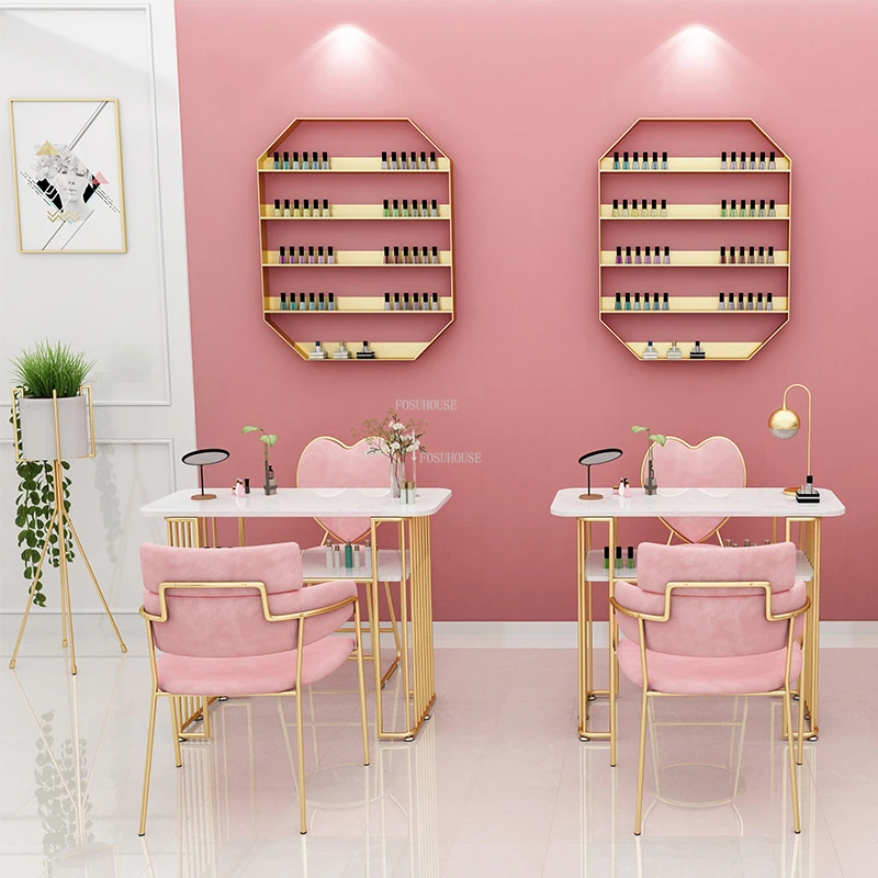 SimpleNailTablesLightLuxuryIronArtManicureTableModernSalon