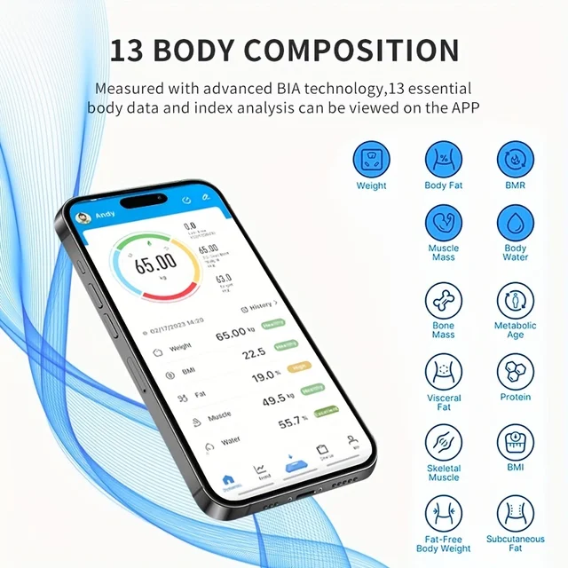 Intelligent Digital Weight And Fat Scale, Bathroom Smart Weighing Machine, Body Fat Scale, Body Composition Analyzer With Smartp 4
