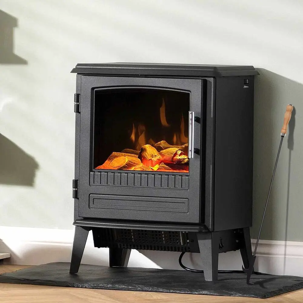 Long Fire Pit Poker Stick Fireplace Heavy Duty Steel Wood Stove Campfire Camping