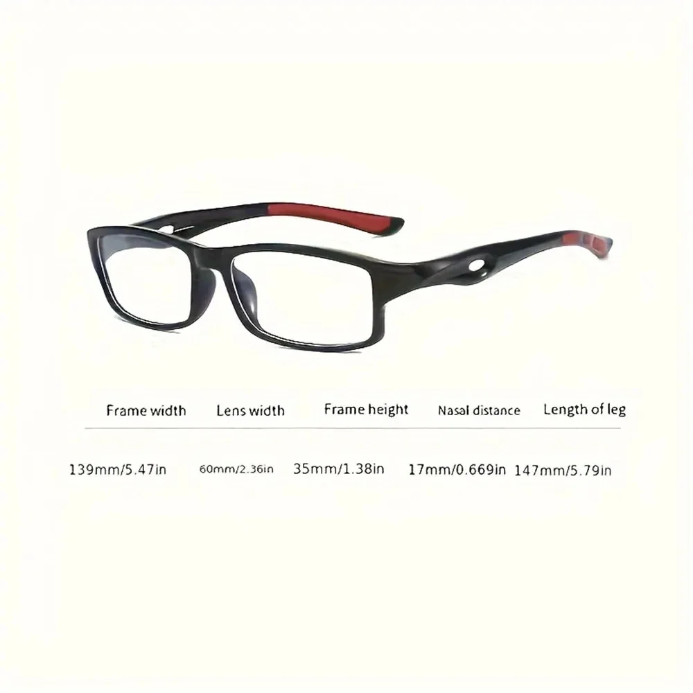 Set of Sporty Anti-Blue Light Reading Glasses - Rectangular Full Rim with PC Frame Material