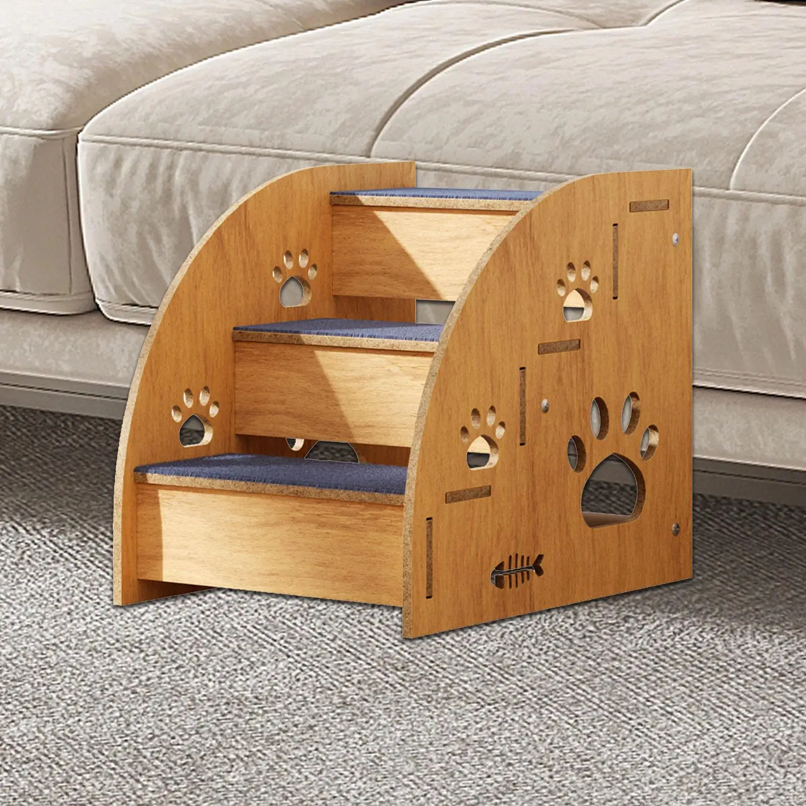 Wooden Pet Stairs Puppy Stairs Wood Dog Stairs Ladder for Small Dogs Cats and Other Small Pets Small and Older Animals Indoor