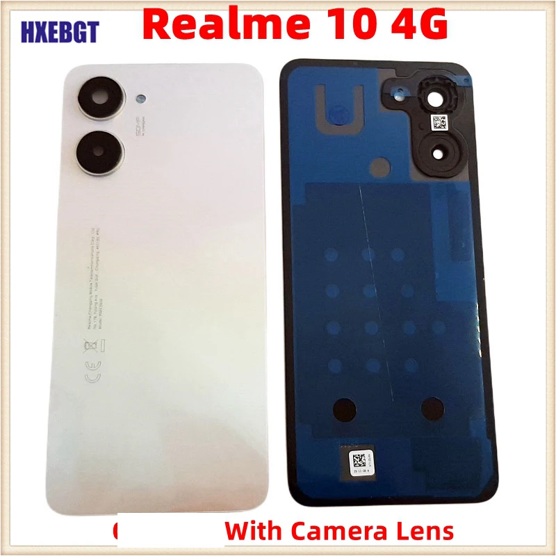 후면 배터리 커버 하우징 문짝, Realme 10 4G 후면 커버 섀시, 카메라 렌즈..
