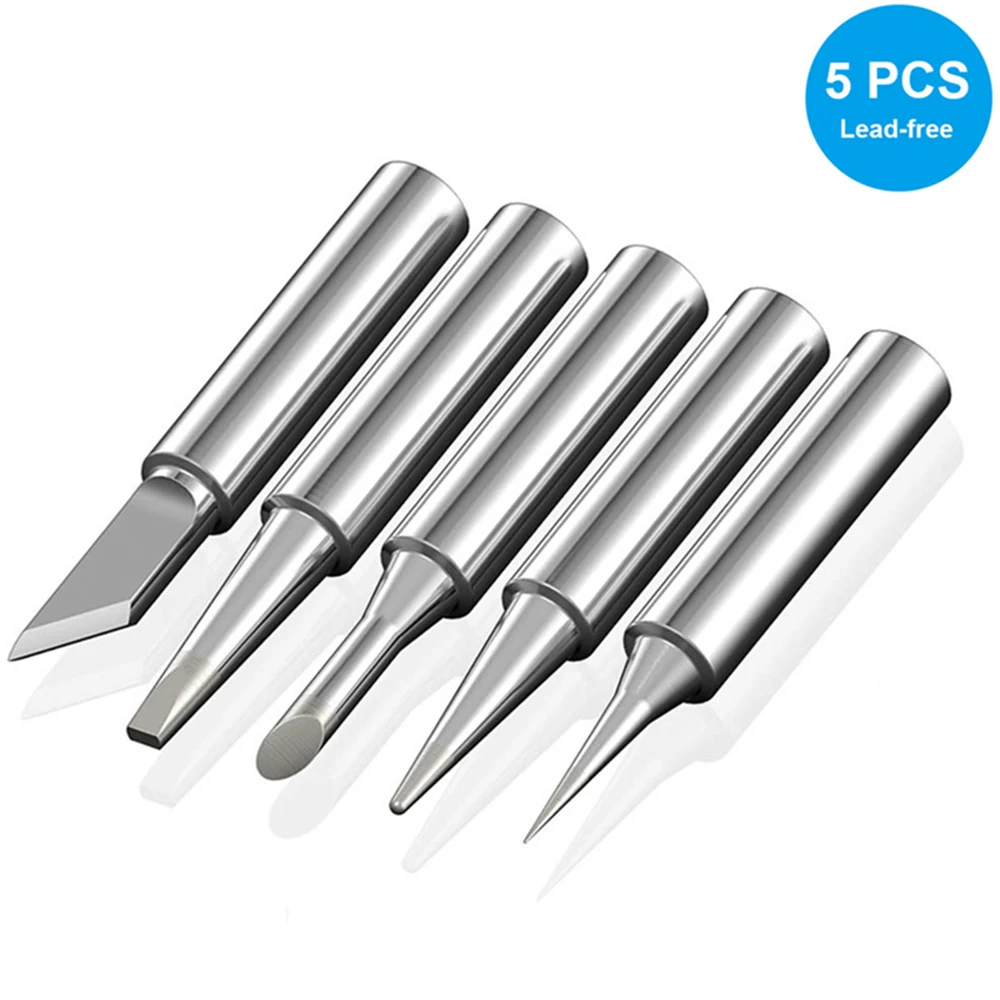 5Pcs 2.4D+3C+I+B+K Soldering Iron Tips Pure Copper Soldering Iron Head Set DIY Electric Soldering Iron Replacement Tip Repair soldering paste Welding & Soldering Supplies