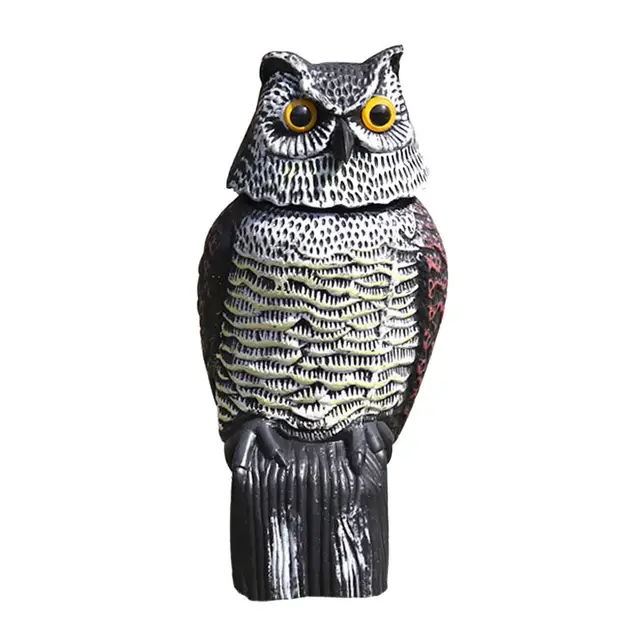 Horned Bagoly Csaló Tweet Mozgással Aktiválva És Forgó Fej Hamis Szobor Függő Szék Hálószobához - Image 2