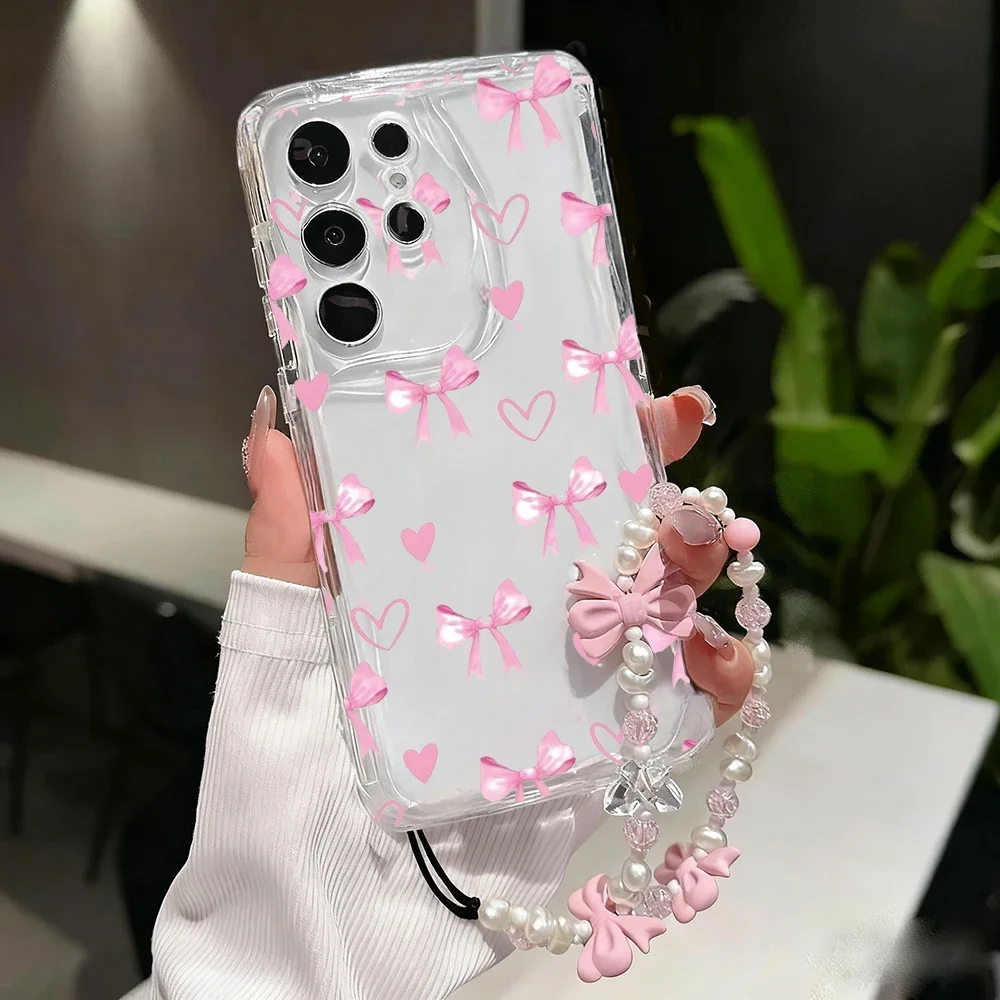 Stylish Korean Bow Phone Chain Casing