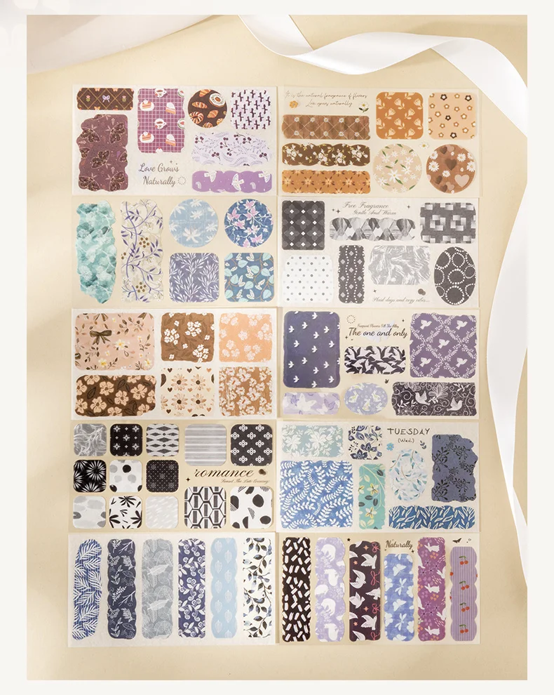 Journal GO 16 Stück kreative Textur-Kunst-Aufkleber, Journal-Dekor, Collagenmaterial, Scrapbooking, Planer, Album, DIY-Hintergrundmaterial – Detail 8
