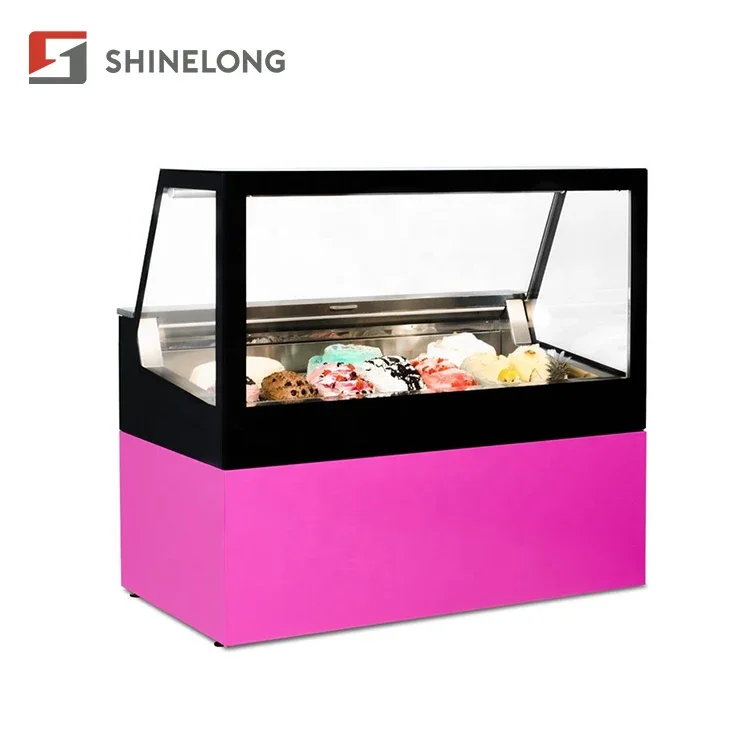 Supermarket Refrigeration Equipment Gelato Display Fridge Showcase Freezer For Ice Cream - Image 4