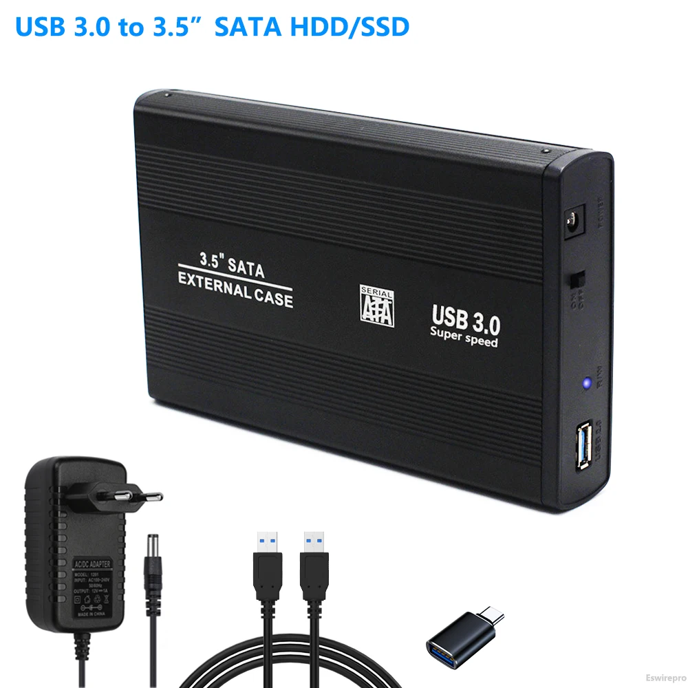 Custodia Per Disco Rigido Sata Da 2.5 "3.5" Usb 3.0 Hdd Esterno Ssd Box Custodia Hd In Lega Di Alluminio Per Smartphone Pc Tv Ps4 5 Router 8Tb