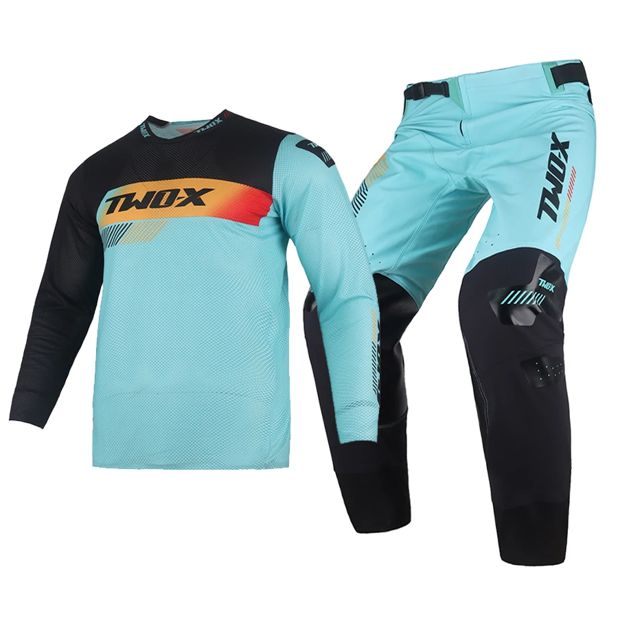 New 5.5 Offroad Jersey Pants Combo Dirt Bike MX Blue Black Gear Set Motocross Downhill Enduro Suit