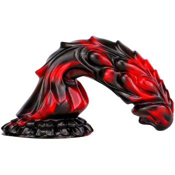 Realistic Dildo Big Animal Penis Silicone Red and Black Huge Monster Dragon Dildo Cock Anal Sex Toys for Men Women Couples 6