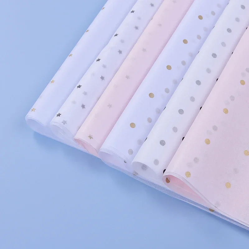 50*70 Cm Gift Wrapping Paper DIY Handmade Craft Star Love Dot Pattern Tissue Paper 10 Sheets/lot Floral Packaging Material Flower Wrapping Paper Floral Wrapping Paper Gift Wrapping Paper Handmade Craft Paper Handmade Paper Craft Paper